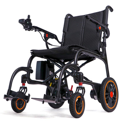 33 lbs Ultra Lightweight Electric Wheelchair for Adults, Airline Approved Foldable Power Chair with SOS & Mute Button, Portable Motorized Wheelchair with Removable Battery