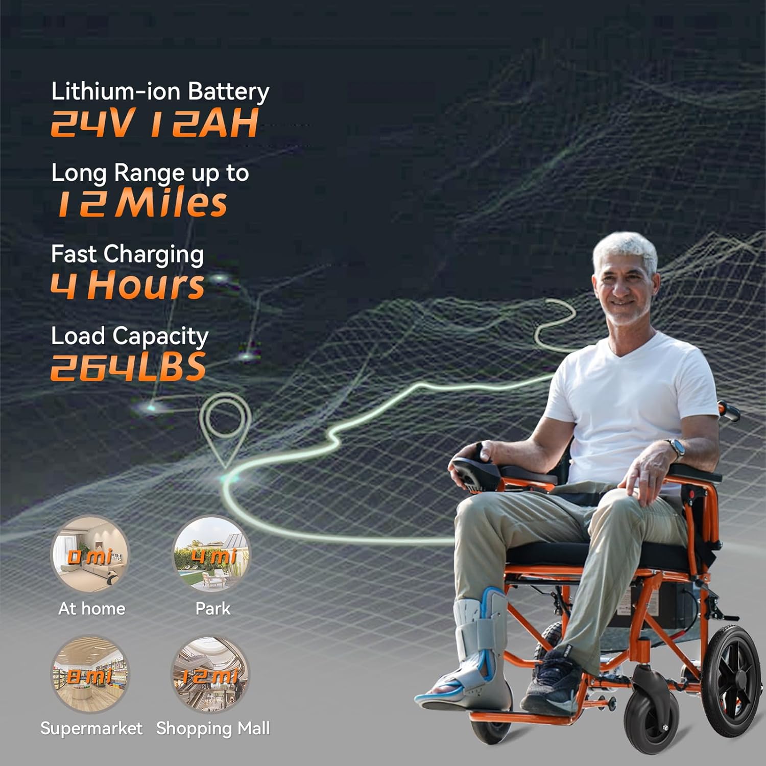 Lightweight Electric Wheelchair for Adults,Motorized Wheelchair Power Portable Wheelchair,500W Motor Airline Approved Black