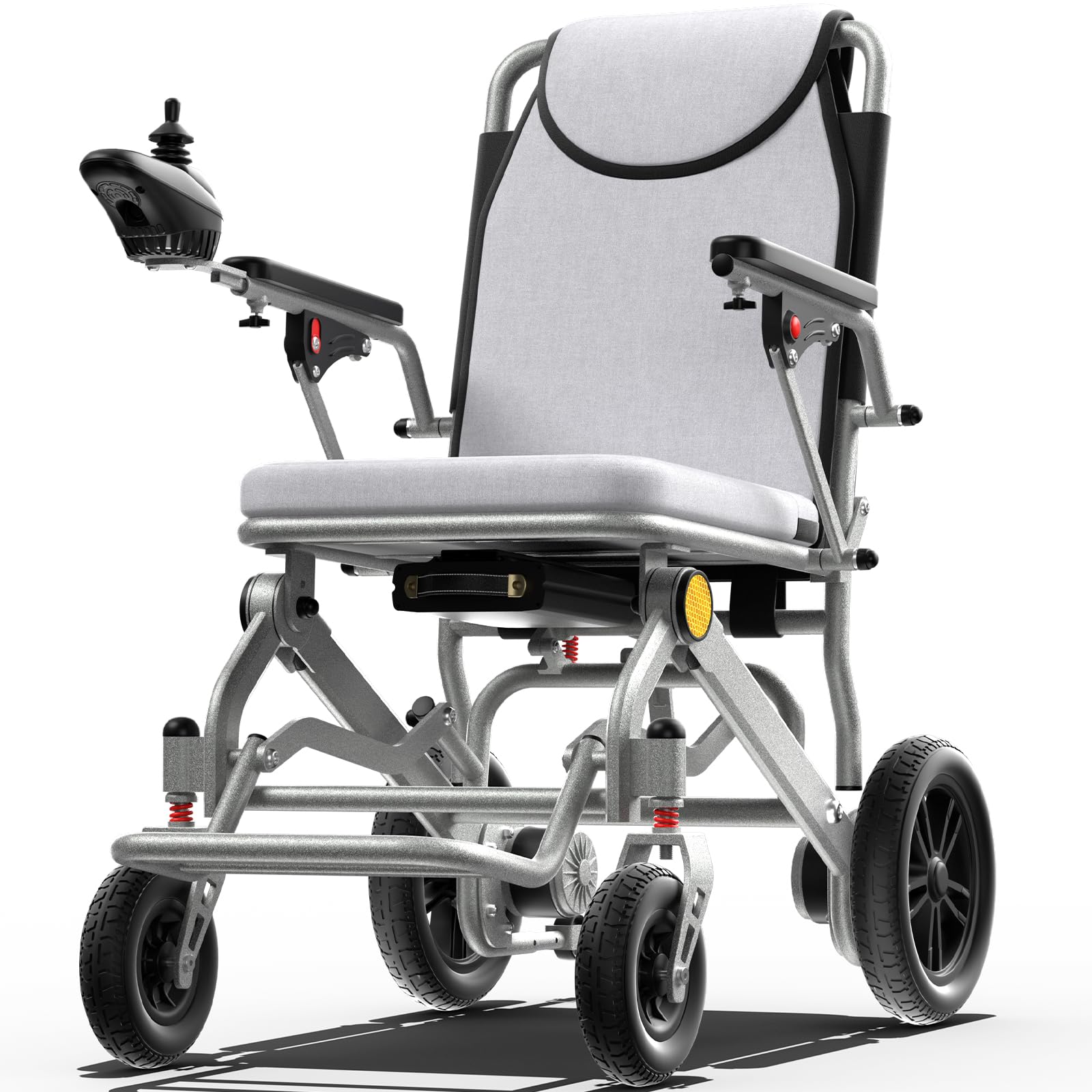 Foldable Electric Wheelchair for Adults, 500W High Power Electric Wheelchair, 350LBS Capacity & Ultimate Safety Design, All-Terrain Pneumatic Tires (Ultra-Light Carbon Fiber + Aluminum)